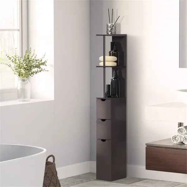 Bathroom Storage Cabinet-Brown - view 4