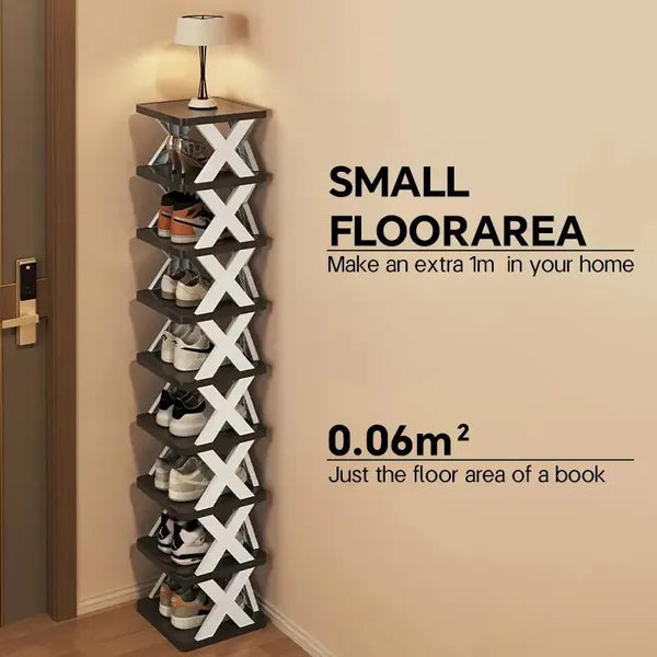 9/2-level Shoe Rack, Can Hold 9 Pairs Of Shoes, A Space-saving Vertical Shoe Rack - view 4