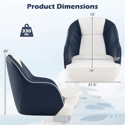 Universal Boat Seat - 4 Mounting Screws+Washers, Fits 5" x5"/5" x12" Swivel/Pedestals, 16lbs - view 5
