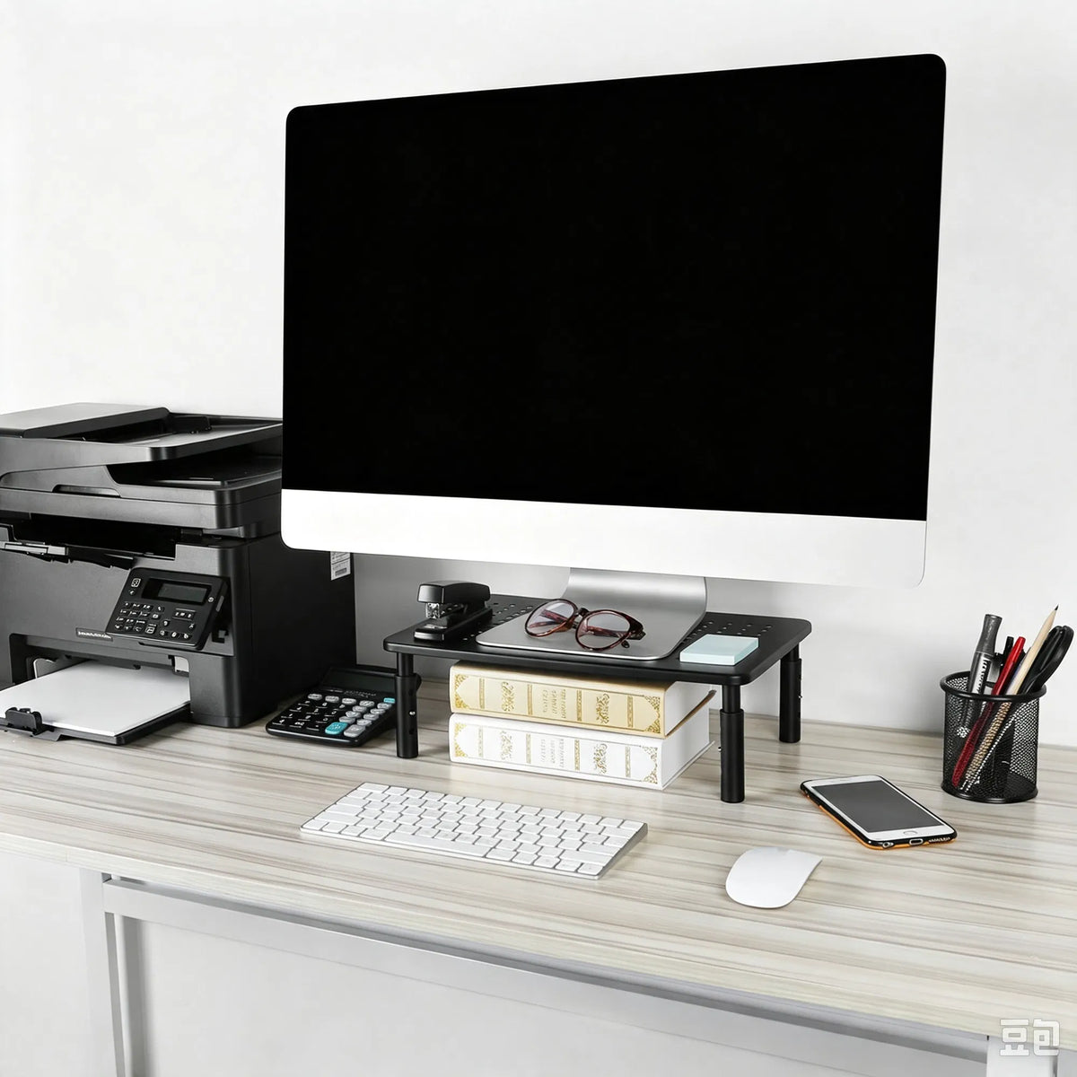 Adjustable Monitor Riser Stand, 3Level Height Adjustable Metal Monitor Stand with Ventilated Mesh Platform - view 8