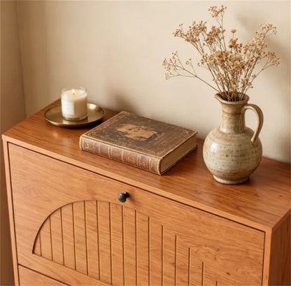 Narrow Shoe Cabinet With 2 Flip Drawers, Slim Freestanding Shoe Storage Cabinet With Adjustable Shelves - view 5