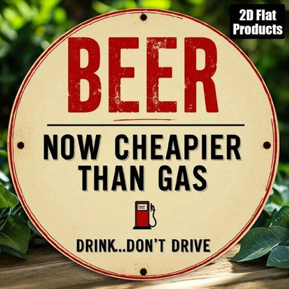Beer Is Cheaper Than Gas Wooden Wall Art, Than Gas Wooden Wall Art, Wooden Wall Art, Vintage Gas Station Bar Sign - view 5