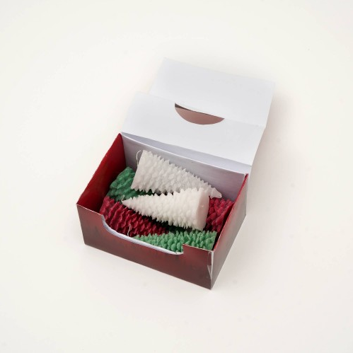 Holiday Luster Candle Box Green, Red & White - 6 Pcs - view 6