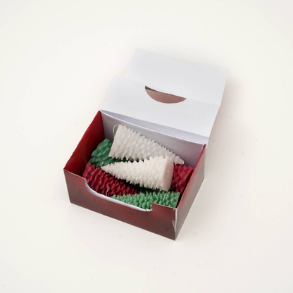 Holiday Luster Candle Box Green, Red & White - 6 Pcs - view 6