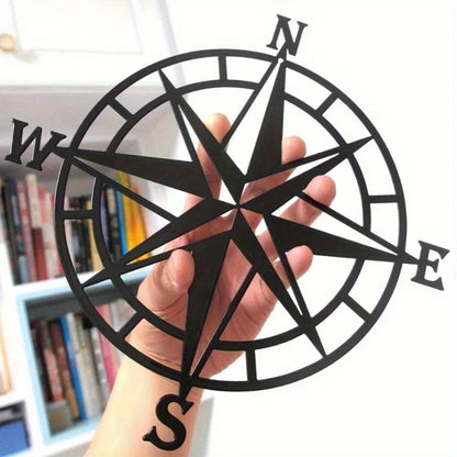 Metal Baked Paint Nautical Compass Rose Wall Art Vintage Navigation Decor - view 2