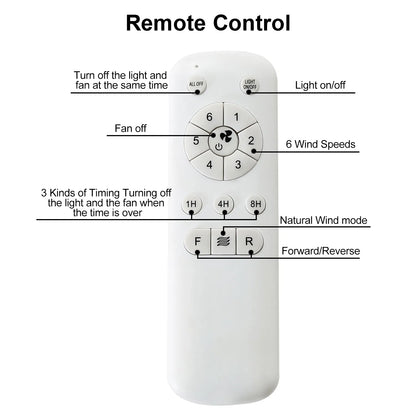 23 Inch Indoor Ceiling Fan With 3 Color Dimmable 3 ABS Blades Remote Control Reversible DC Motor White With 18W Led - view 8