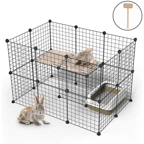 Pet Playpen, Small Animal Cage Indoor Portable Metal Wire Yard Fence For Small Animals, Guinea Pigs - view 3