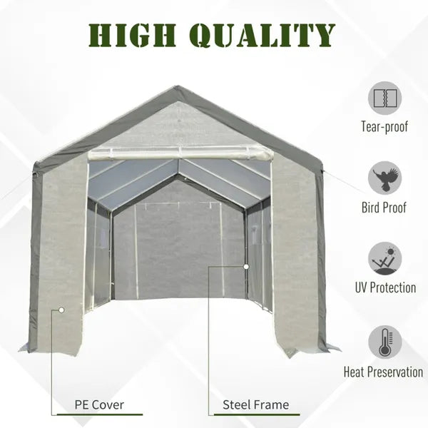20' X10' X 9' Walk-in Greenhouse With Roll Up Door With 6 Closeable Windows - view 3