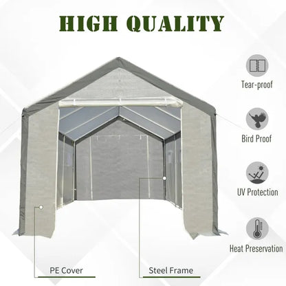 20' X10' X 9' Walk-in Greenhouse With Roll Up Door With 6 Closeable Windows - view 3