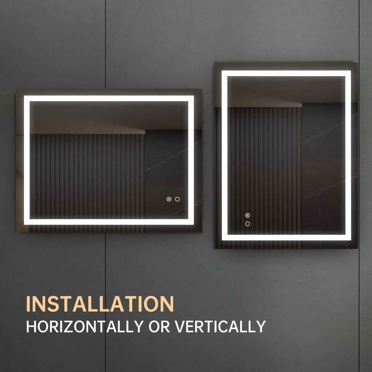 36'*28' LED Lighted Bathroom Wall Mounted Mirror with High Lumen+Anti-Fog Separately Control+Dimmer Function