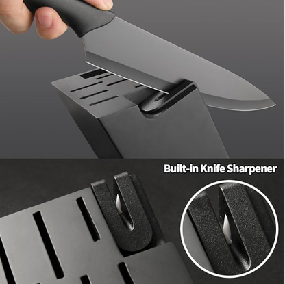 16 Pieces Kitchen Knife Block Set With Cutting Board, German Stainless Steel Knife Set With Sharpener, Dishwasher Safe - view 3