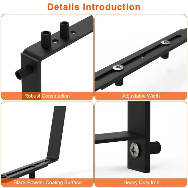 4Pcs Adjustable Planter Box Brackets Flower Box Holders Window Boxes Planters Hooks No Drill Railing Planter Mounts - view 5