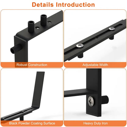 4Pcs Adjustable Planter Box Brackets Flower Box Holders Window Boxes Planters Hooks No Drill Railing Planter Mounts - view 5