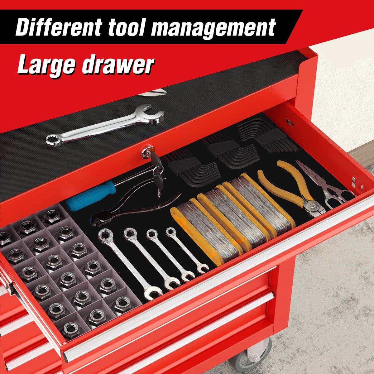 Rolling Tool Chest With 7-Drawer Tool Box With Wheels Multifunctional Tool Cart Mechanic Tool Storage Cabinet - view 5