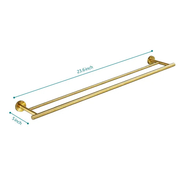 23.6 Inch Double Towel Bar, Bathroom Towel Bar Wall Mount, 304 Stainless Steel Bathroom Towel Racks Towel Rods - view 2