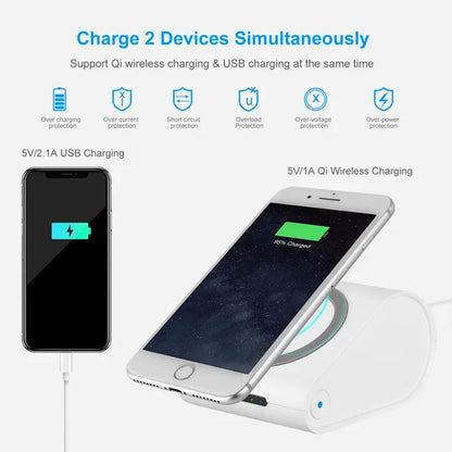 Qi Wireless Charger 10400mAh Power Bank 5W Wireless Charger Pad 2.1A USB Charge Port Portable Battery Charger - view 2