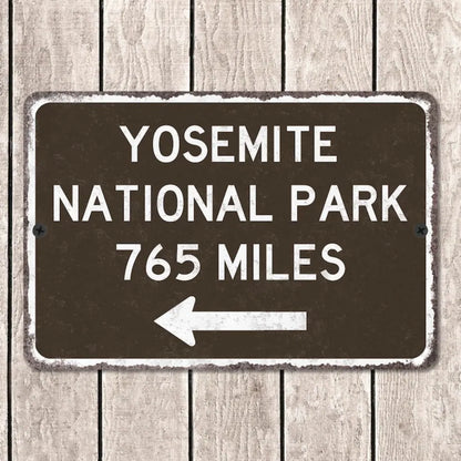 Yosemite National Park Customized Distance Sign Personalized Souvenir Metal Vintage Road Sign Replica Wall Decor - view 8