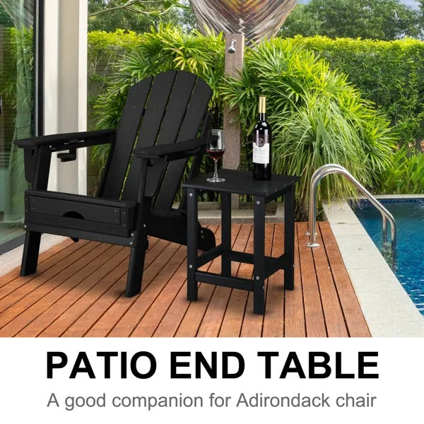 Single Layer Square HDPE Side Table Black - view 3