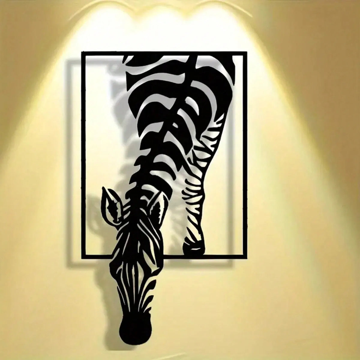 1 pieces Ultra practical minimalist zebra metal wall art, handmade iron stripe decoration - view 4