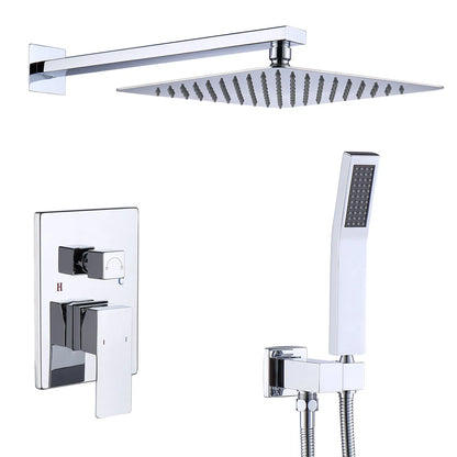Shower System Shower Faucet Combo Set Wall Mounted with 12" Rainfall Shower Head and handheld shower faucet - view 4