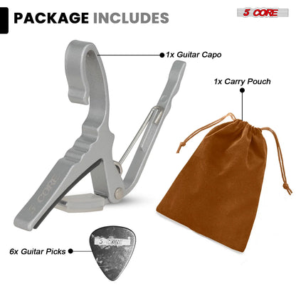 5 Core Guitar Capo Quick Change Acoustic Electric String Clip Banjo Mandolin Or Ukulele - view 9