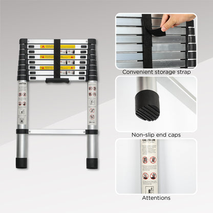 Telescoping Ladder 8.5FT, Telescopic Extension Ladder, Aluminum Alloy Folding Ladder Portable Multi-Purpose For Indoor - view 4