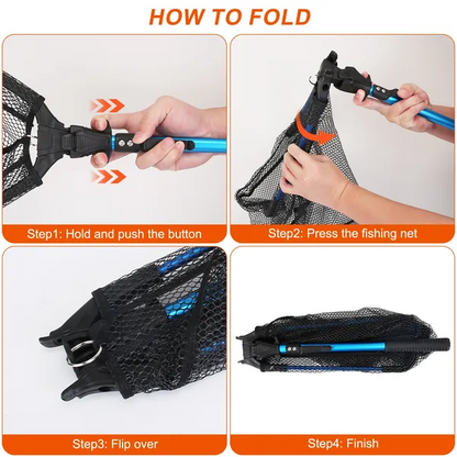 Foldable Fishing Net With Aluminum Alloy Rod EVA Handle Durable 5MM - view 5