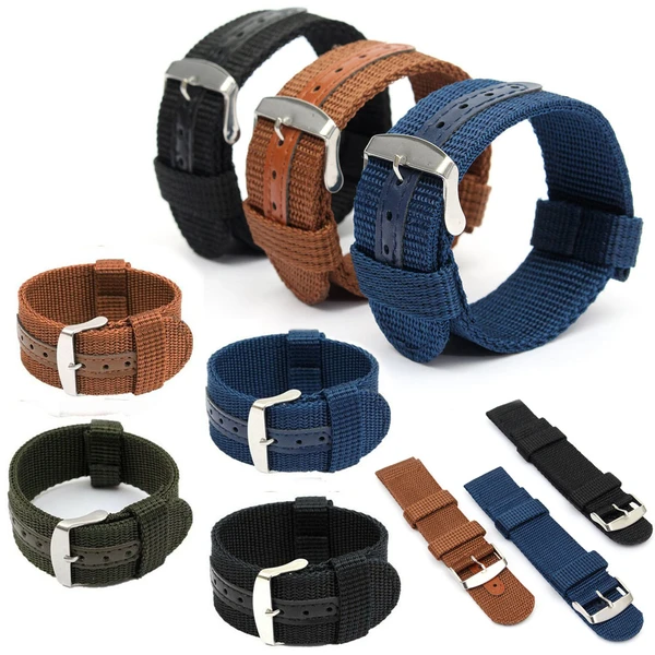 18mm 20mm 22mm 24mm Military Canvas Nylon Wrist Watch Band Strap Bracelet Sport - view 5