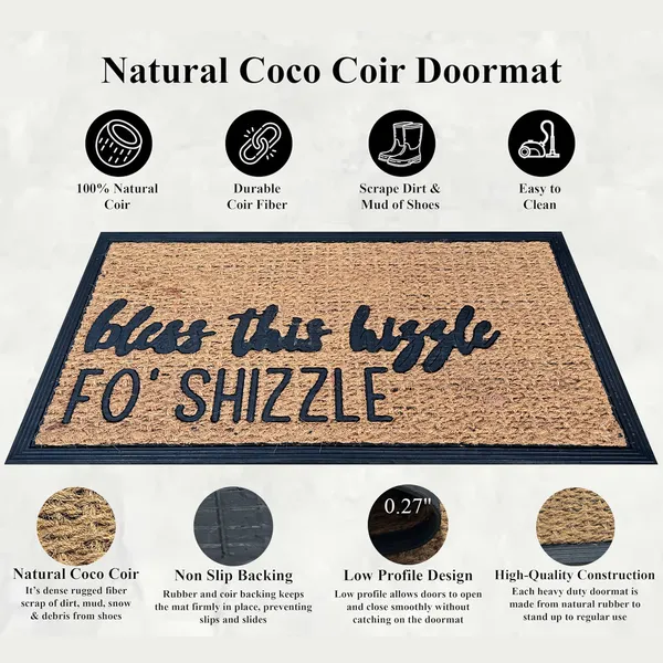Funny Coir Doormat Hello There Welcome Front Porch Decor Doormat For The Entrance Way Outdoor With Heavy-Duty Non Slip - view 6
