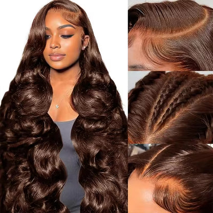 Wig Human Hair Lace Front Wig 13x4 High-Definition Brown Lace Front Wig Human Hair With Aligned Cuticles Vietnam Wig - view 2