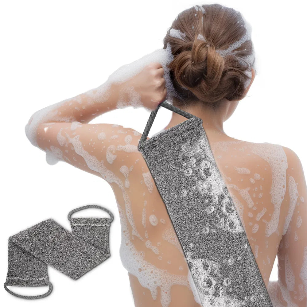 Premium Bamboo Fiber Exfoliating Body Scrubber Towel - Deep Clean & Gentle Exfoliation For Smooth Skin-Grey - view 4