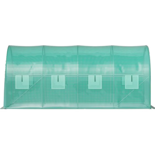 VEVOR Walk-in Tunnel Greenhouse, 14.8 X 6.6 X 6.6 Ft Portable Plant Hot House W Galvanized Steel Hoops, 1 Top Beam - view 2