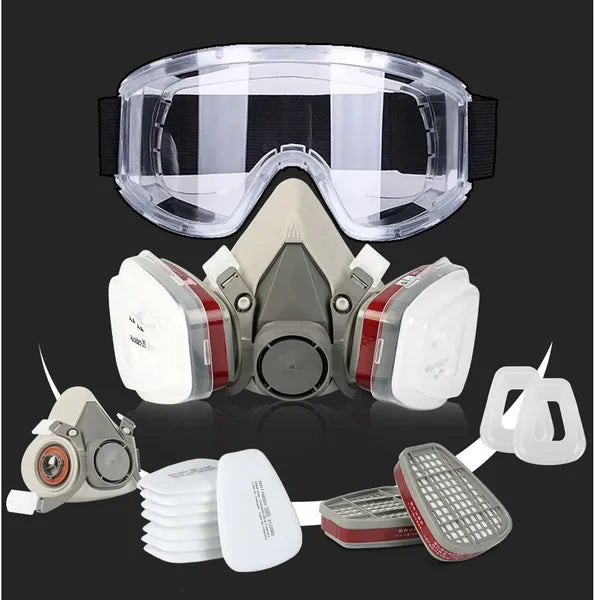 Gesicht Maske Atemschutz Mit Brillen Für Industrie Streichen Spritzen Schweißen - view 4