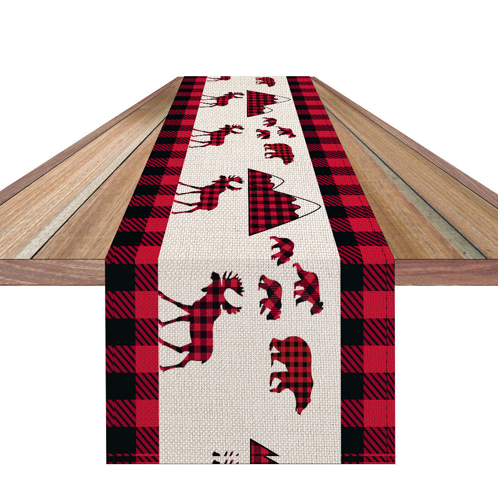 Christmas Table Runner Plaid Pattern - view 3