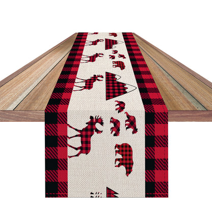 Christmas Table Runner Plaid Pattern - view 3