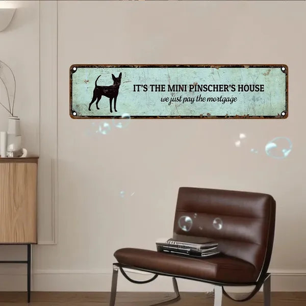 Miniature Pinscher House Aluminum Sign UV Printed Vintage Plaque For Home Garage Cafe Bar Restaurant Decor - view 3