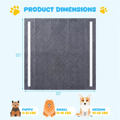 150 Pack Charcoal Dog Pee Pads 24" x24", 6-Layer Ultra Absorbent Pet Training Pads With Odor Control - view 3