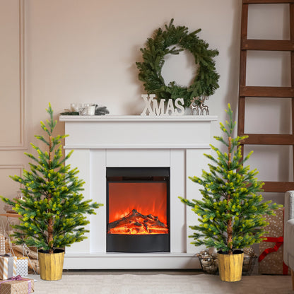 2 Pack 4 FT Dual Tone Artificial Christmas Tree With Pot Stand, Potted Xmas Pine Tree With 119 Branch Tips For Holiday - view 4