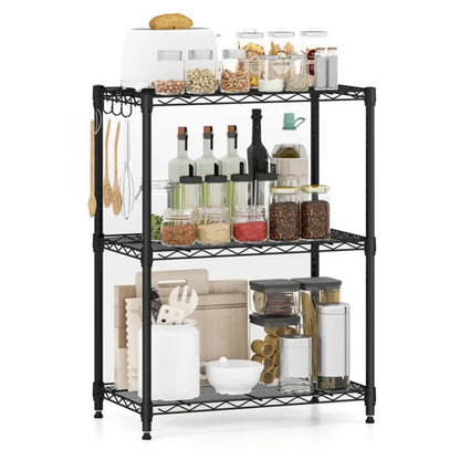 3-Tier Industrial Bookshelf With Anti-Falling Guardrails, 33 LBS Per Shelf Storage Organizer - Black - view 6