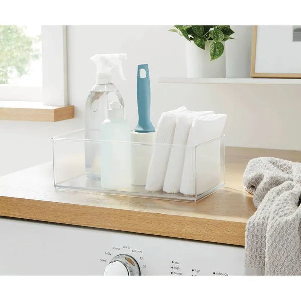 12" X 6" X 4" All Purpose Storage Bin - Clear Plastic Decorative Container, No Assembly Required - view 3
