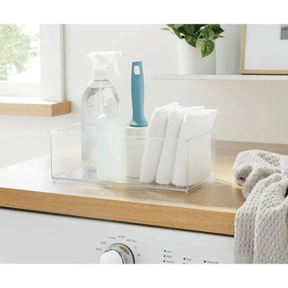 12" X 6" X 4" All Purpose Storage Bin - Clear Plastic Decorative Container, No Assembly Required - view 3