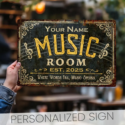 Custom Metal Music Sign Personalized Studio Classroom Decor Outdoor Wall Gift - view 6