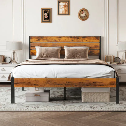 Metal Platform Bed Frame - Mattress Foundation With Headboard And And Footboard - view 6