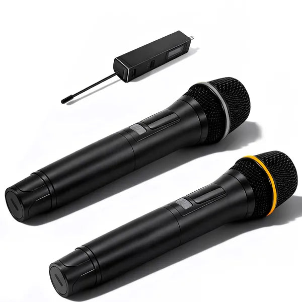UHF Wireless Microphones Rechargeable Wireless Microphones Metal Handheld Dynamic Mics With 262FT Range For Karaoke - view 2