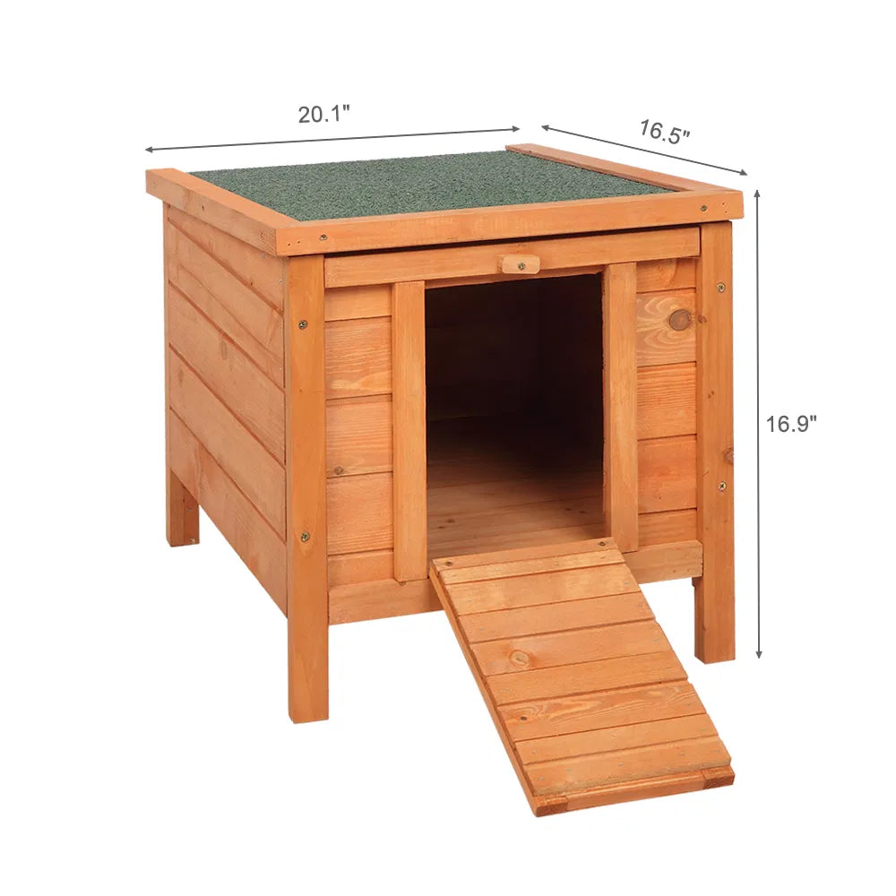 20-inch Removable Roof, Waterproof, Green Asphalt Roof, Cedar Wood, Wooden Chicken and Rabbit Cage