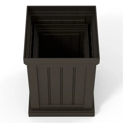 Set Of 2 Stackable PP Planters With Efficient Drainage Holes, Weather-Resistant Flower Pots For Indoor Outdoor Use - view 3