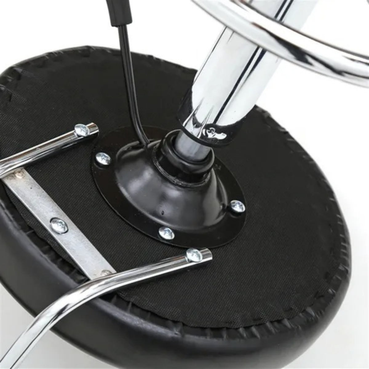Round Shape Adjustable Salon Stool With Back And Line Black XH - view 5
