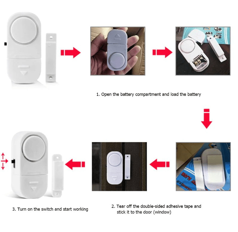 6 PCS WIRELESS Home Window Door Burglar Security ALARM System Magnetic Sensor - view 4