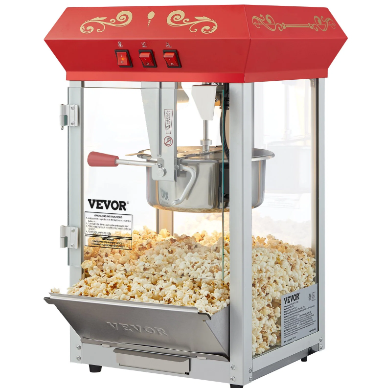 Popcorn Popper Machine 8 Oz Countertop Popcorn Maker 850W 48 Cups Red - view 6