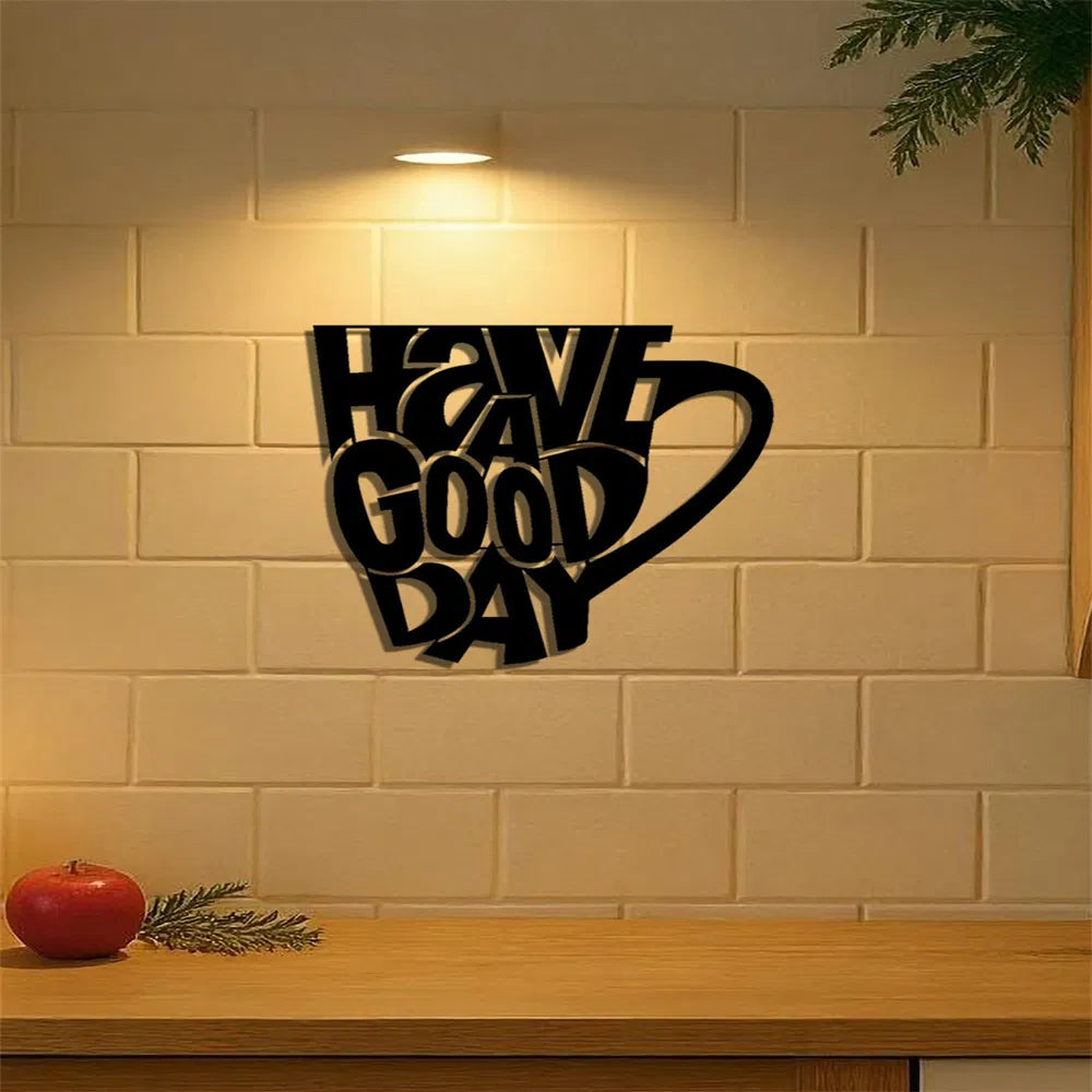Modern iron Mug Wall Art Black Hanging Decor for Coffee Tea Lovers Kitchen Living Room Minimalist Home Accent - view 4